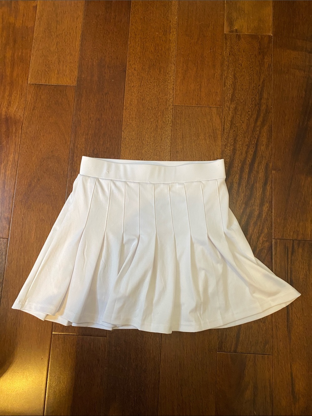 Women's White Pleated Skater Skirt - Clean A-Line Silhouette